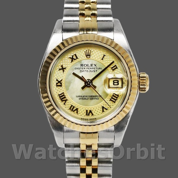 Replica Rolex Datejust-179173 da donna, 26 mm, quadrante champagne decorato in madreperla, Lady MOP