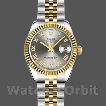 Replica Rolex Datejust-179173 da donna, 26 mm, quadrante grigio con numeri romani, Lady Grey