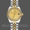 Replica Rolex Datejust-179173 da donna, 26 mm, quadrante Jubilee Champagne con diamanti, lunetta scanalata, Lady Champagne