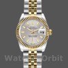 Replica Rolex Datejust-179173 da donna, 26 mm, quadrante argentato, lunetta scanalata, Lady Silver