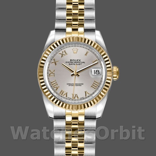 Replica Rolex Datejust-179173 da donna, 26 mm, quadrante argentato con numeri romani, Lady Silver