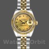 Replica Rolex Datejust-179173 da donna, 26 mm, quadrante Sunbeam Champagne, lunetta scanalata, Lady Champagne