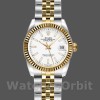 Replica Rolex Datejust-179173 da donna, 26 mm, quadrante bianco, lunetta scanalata, Lady White