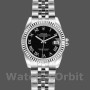 Replica Rolex Datejust-179174 da donna, 26 mm, quadrante nero romano, lunetta scanalata, Lady Black