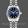 Replica Rolex Datejust-179174 donna, 26 mm, quadrante blu con diamanti, lunetta scanalata, Lady Blue