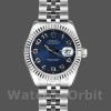 Replica Rolex Datejust-179174 da donna, 26 mm, quadrante blu a cerchi concentrici, lunetta scanalata, Lady Blue
