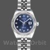 Replica Rolex Datejust-179174 da donna, 26 mm, quadrante blu giubileo con diamanti, lunetta scanalata, Lady Blue