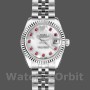 Replica Rolex Datejust-179174 da donna, 26 mm, quadrante bianco madreperlato, lunetta scanalata, Lady MOP