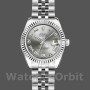 Replica Rolex Datejust-179174 da donna, 26 mm, quadrante grigio rodio, lunetta scanalata, Lady Rhodium Grey