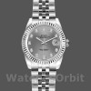 Replica Rolex Datejust-179174 da donna, 26 mm, quadrante grigio rodio con diamanti, lunetta scanalata, Lady Grey