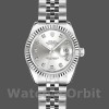 Replica Rolex Datejust-179174 da donna, 26 mm, quadrante argento con diamanti, lunetta scanalata, Lady Silver