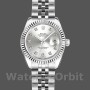 Replica Rolex Datejust-179174 da donna, 26 mm, quadrante argento con diamanti, lunetta scanalata, Lady Silver