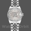 Replica Rolex Datejust-179174 da donna, 26 mm, quadrante argentato, lunetta scanalata, Lady Silver