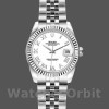 Replica Rolex Datejust-179174 donna, 26 mm, quadrante romano bianco, lunetta scanalata, Lady White