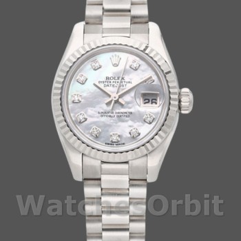 Replica Rolex Datejust-179179 da donna, 26 mm, quadrante madreperlato con diamanti, lunetta scanalata, Lady MOP