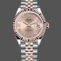 Replica Rolex Datejust-278271 donna, quadrante romano con polvere di sole, oro rosa bicolore, lunetta scanalata, oro rosa Jubilee