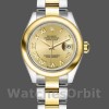 Replica Rolex Datejust-279163 da donna, 28 mm, Champagne, quadrante con numeri romani, lunetta bombata, Lady Champagne