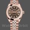 Replica Rolex Datejust-279165 da donna, 28 mm, quadrante marrone cioccolato, lunetta bombata, Lady Chocolate Brown