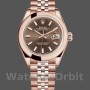 Replica Rolex Datejust-279165 da donna, 28 mm, quadrante marrone cioccolato, lunetta bombata, Lady Chocolate Brown