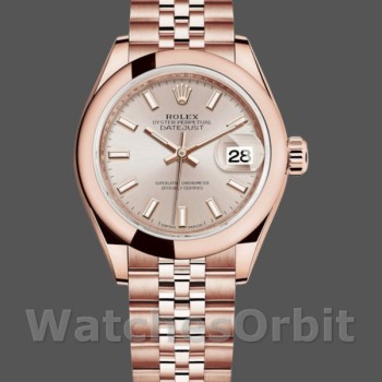 Replica Rolex Datejust-279165 da donna, 28 mm, Sundust, quadrante indicizzato, lunetta bombata, Lady Sundust