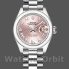 Replica Rolex Datejust-279166 da donna, 28 mm, quadrante rosa con numeri romani, lunetta bombata, Lady Pink