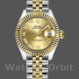 Replica Rolex Datejust-279173 da donna, 28 mm, Champagne, quadrante con numeri romani, lunetta scanalata, Lady Champagne