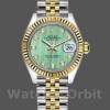 Replica Rolex Datejust-279173 da donna, 28 mm, quadrante verde con diamanti, lunetta scanalata, Lady Green