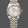 Replica Rolex Datejust-279173 da donna, 28 mm, quadrante madreperlato con diamanti, lunetta scanalata, Lady MOP