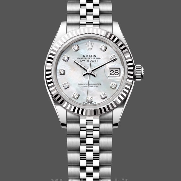 Replica Rolex Datejust-279174 da donna, 28 mm, acciaio inossidabile, quadrante con diamanti madreperlati, Lady MOP