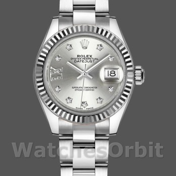 Replica Rolex Datejust-279174 da donna, 28 mm, acciaio inossidabile, quadrante argento con diamanti, Lady Silver