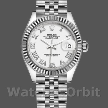 Replica Rolex Datejust-279174 da donna, 28 mm, acciaio inossidabile, quadrante bianco con numeri romani, Lady White