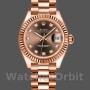 Replica Rolex Datejust-279175 da donna, 28 mm, cioccolato, quadrante con diamanti, lunetta scanalata, Lady Chocolate
