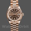 Replica Rolex Datejust-279175 donna, 28 mm, quadrante cioccolato, lunetta scanalata, Lady Chocolate