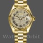 Replica Rolex Datejust-279178 da donna, 28 mm, oro giallo, quadrante con pavé di diamanti, lunetta scanalata, pavé di diamanti per signora