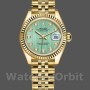 Replica Rolex Datejust-279178 da donna, 28 mm, oro giallo, quadrante verde menta con diamanti, Lady verde menta