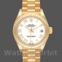 Replica Rolex Datejust-279178 da donna, 28 mm, oro giallo, quadrante romano bianco, lunetta scanalata, Lady White