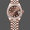 Replica Rolex Datejust 28 mm Chocolate Diamond Dial m279135rbr 0018 Donna Quadrante cioccolato