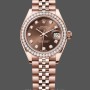 Replica Rolex Datejust 28 mm Chocolate Diamond Dial m279135rbr 0018 Donna Quadrante cioccolato
