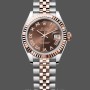 Replica Rolex Datejust 28 mm in oro rosa e acciaio quadrante cioccolato m279171 0009 Donna Quadrante cioccolato