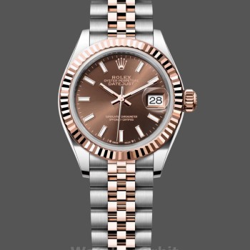 Replica Rolex Datejust 31-m278274-0035, acciaio inossidabile e oro bianco, quadrante blu con motivi floreali e diamanti, blu