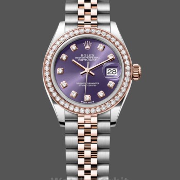 Replica Rolex Datejust 28-m279381rbr 0015 da donna, quadrante rosa, oro viola, quadrante viola da donna