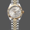 Replica Rolex Datejust-279173 0019 da donna, 28 mm, quadrante argentato, lunetta scanalata, Lady Silver