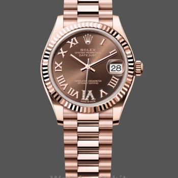 Replica Rolex Datejust donna 31-m278275 0025, oro Everose, quadrante cioccolato Quadrante cioccolato