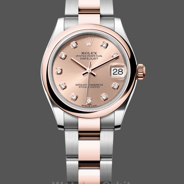 Replica Rolex Datejust 31-M278241 0023, oro Everose, quadrante rosa con diamanti, quadrante oro rosa, donna