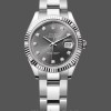 Replica Rolex Datejust donna 31-278274, lunetta scanalata, quadrante grigio con diamanti, quadrante grigio donna