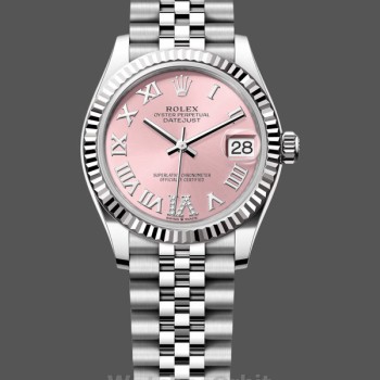Replica Rolex Day Date 36-118139 0097, oro bianco, quadrante argento, cinturino in pelle blu, argento