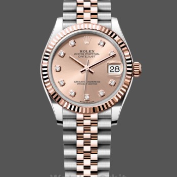 Replica Rolex Datejust 31-M278271 0024 da donna, quadrante rosa con diamanti, quadrante oro rosa da donna