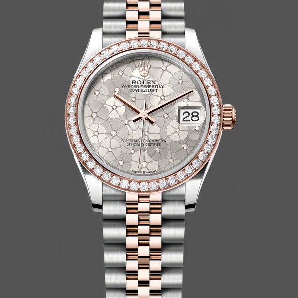 Replica Rolex Datejust 28-m279171 0017 da donna, indice cioccolato, acciaio e oro rosa, cioccolato
