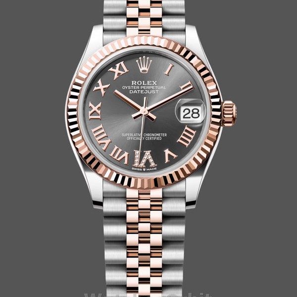 Replica Rolex Datejust 31-278271 0030, Quadrante grigio ardesia, Diamante VI, Donna Grigio
