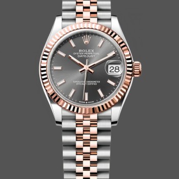 Replica Rolex Datejust donna 31-278271 0018, bicolore, quadrante ardesia scanalato, giubileo, ardesia
